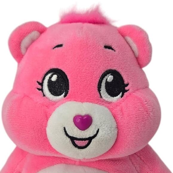 Care Bears Cheer Bear Plush 7" Pink Glitter Rainbow Belly Basic Fun Stuffed Toy - Picture 2 of 8